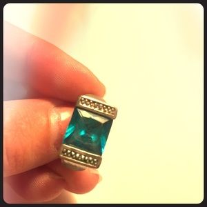 Blue and silver ring